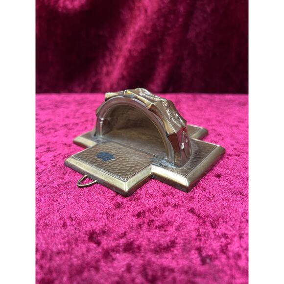 Vintage Religio Wall Decor Metal Holy Water Font Crown Of Thorns West Germany - Picture 6 of 13